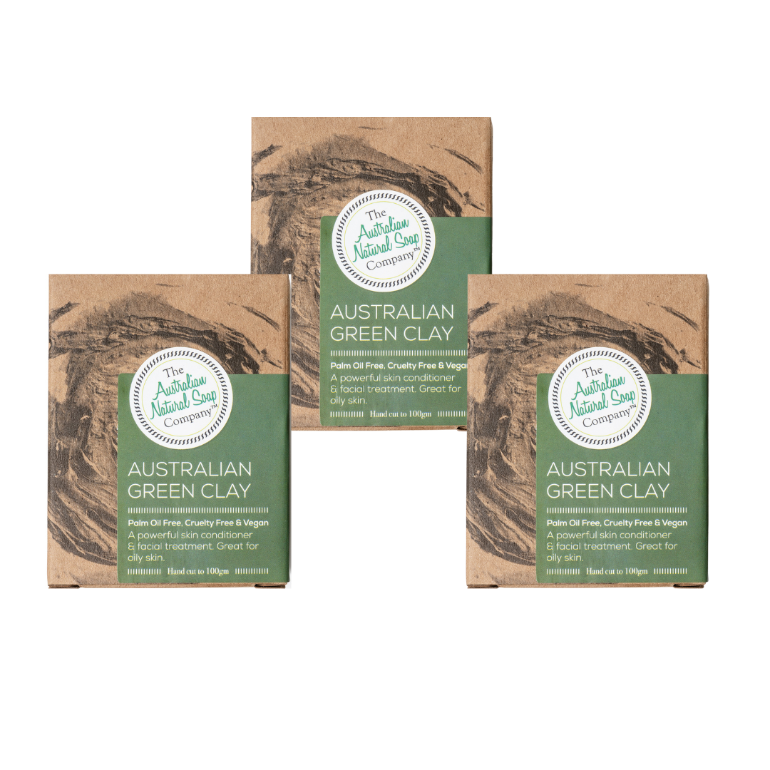 Australian Green Clay - 3 Soap Bundle